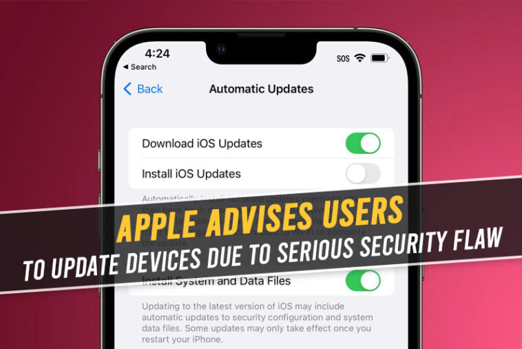 Apple Advises users to update devices due to serious security flaw