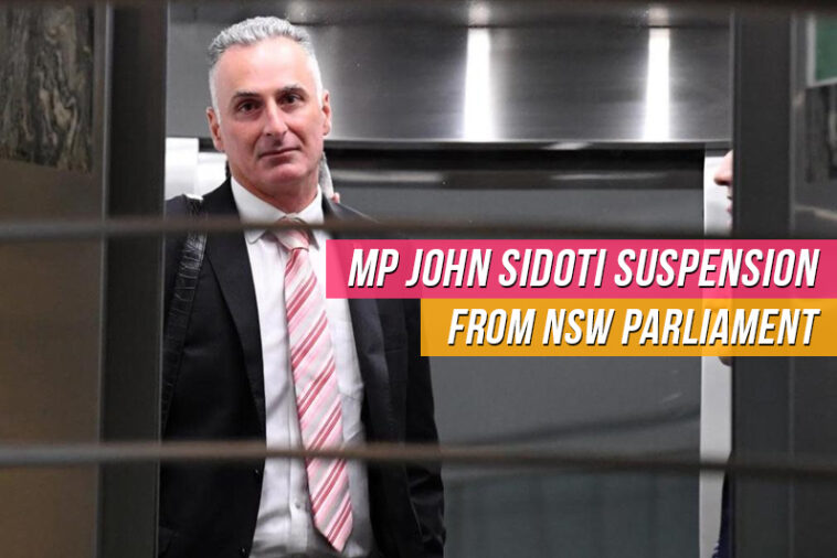 MP JOHN SIDOTI SUSPENSION FROM NSW PARLIAMENT